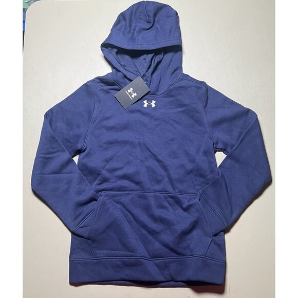 Under Armour Loose Hustle Fleece Hoody Boys YMD Blue - Picture 1 of 8